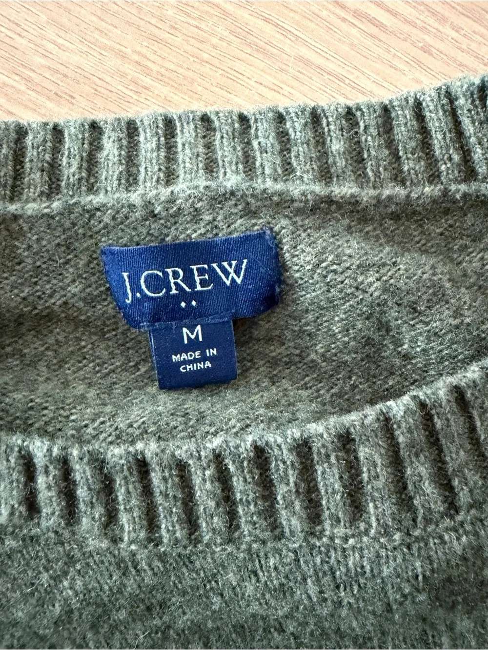 J.Crew Lambswool Blend Raglan Crewneck Sweater Green Men's - M